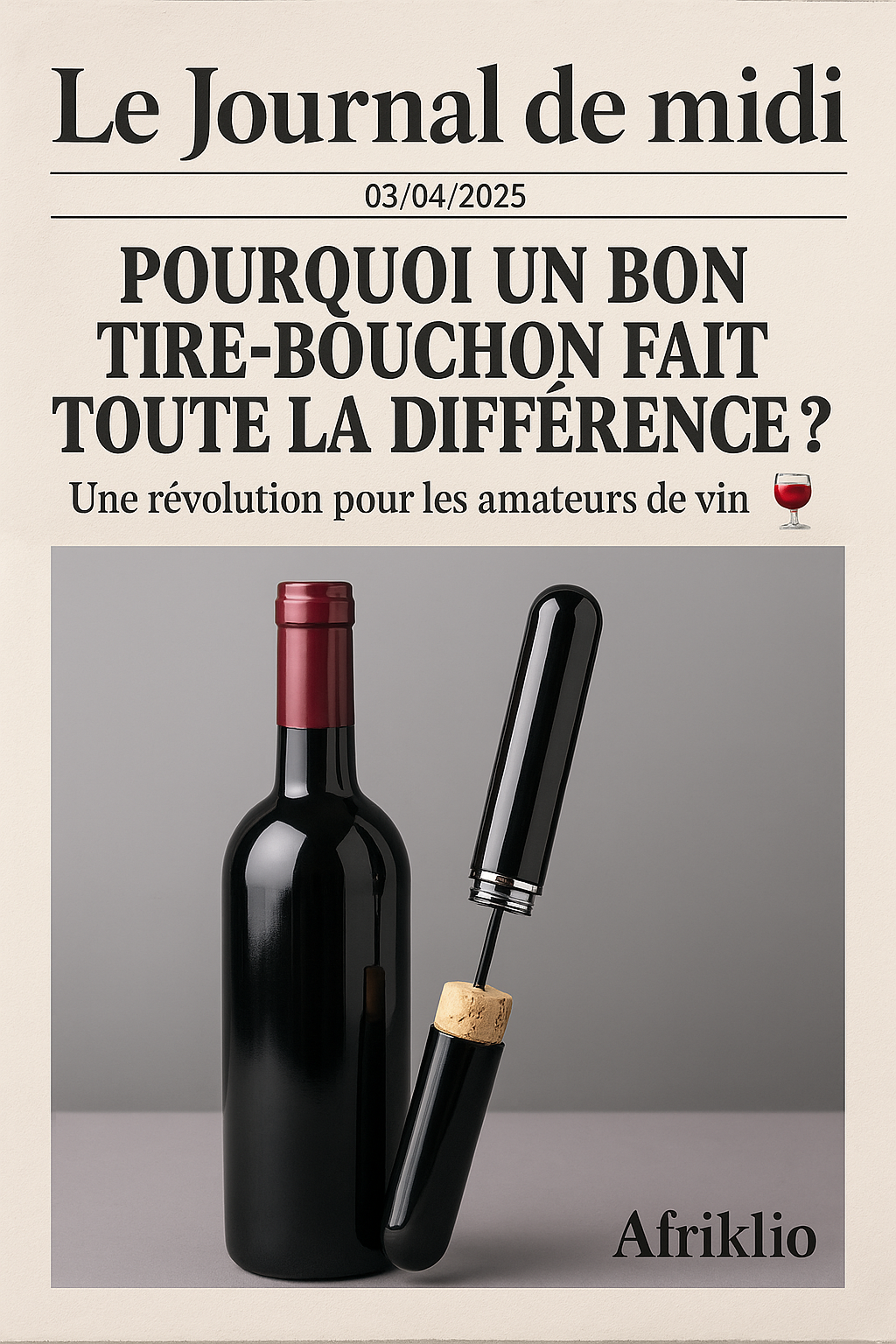 📰 Pourquoi un Bon Tire-Bouchon Fait Toute la Différence ? Une Révolution pour les Amateurs de Vin 🍷