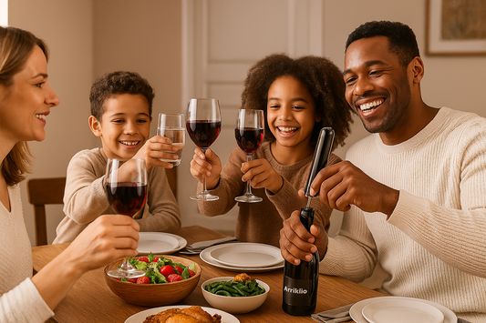 À Table avec l'Innovation : Le Stylo à Vin Afriklio Fait Sensation lors des Dîners en Famille 🍷✨